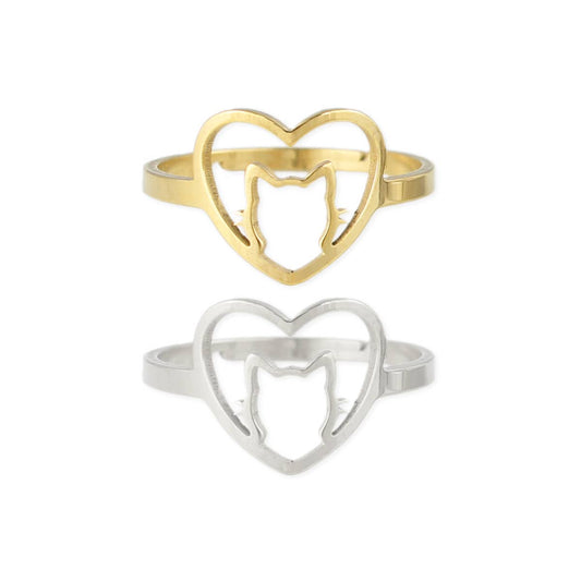 I Heart Cats Adjustable Ring