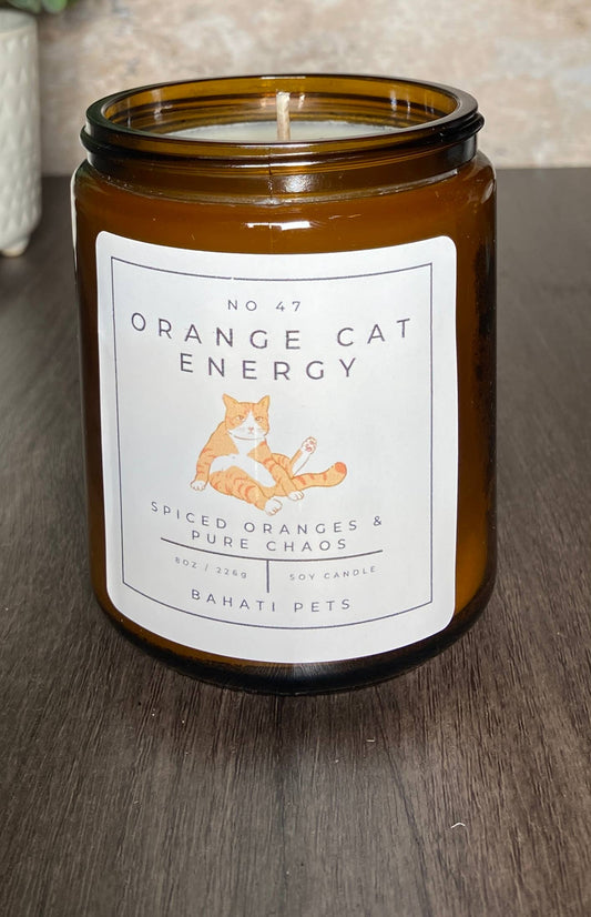 Orange Cat Energy Candle