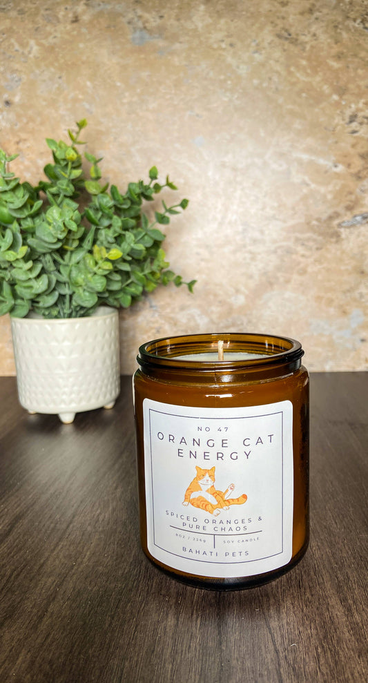 Orange Cat Energy Candle