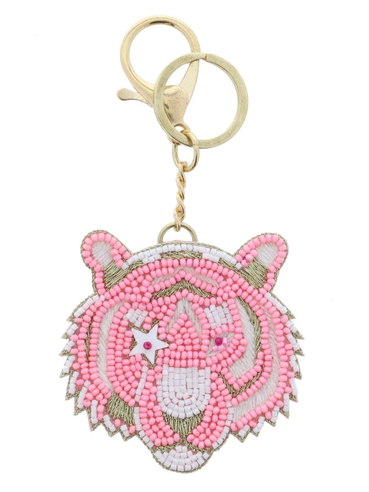 Star Eyed Tiger Head Keychain